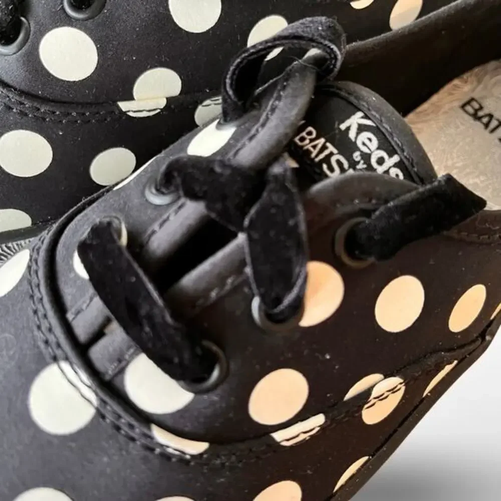 Keds x Batsheva Pointed Toe Polka Dot Platform Sneakers Black White Velvet Laces